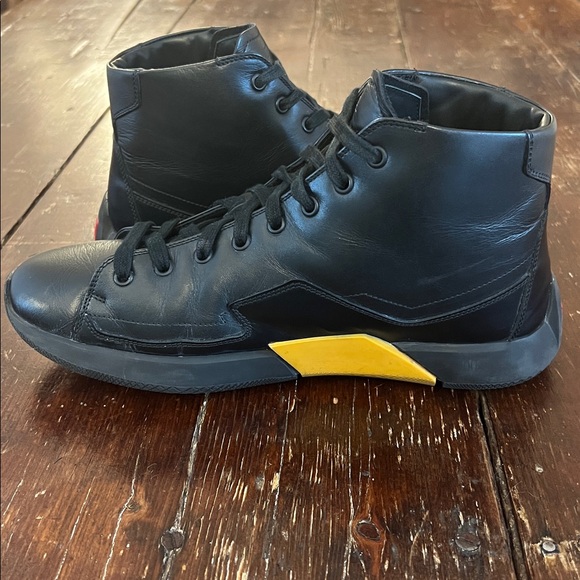 Prada Sport High Top Black Leather Sneakers - Picture 7 of 12